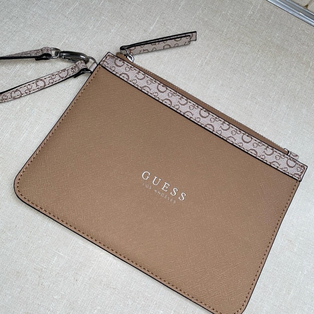 Guess‎ Tan Wristlet Bag